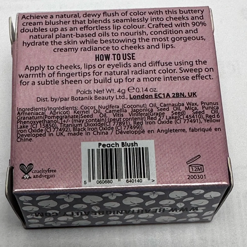 🎁 BEAUTANIQ BEAUTY Butter Lip & Cheek Balm in Peach Blush NIB